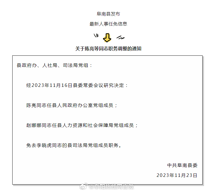 阜南最新人事任免,阜南最新人事调整公告