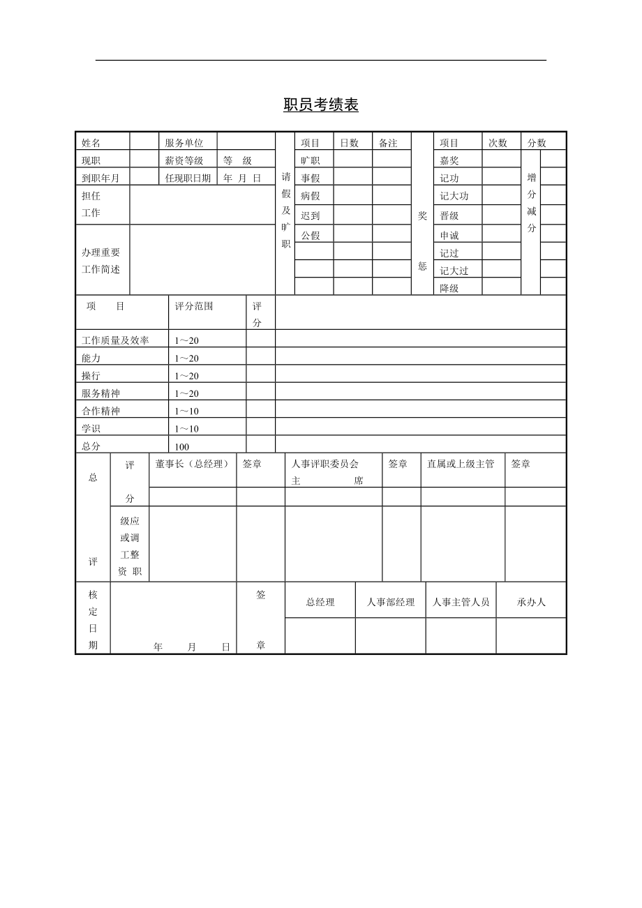 最新版表格-全新版样表